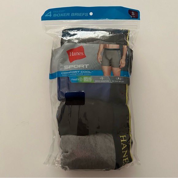 Men’s 4 pack Hanes sport comfort control Boxer Briefs size Small - Picture 1 of 4
